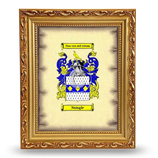 Naingle Coat of Arms Framed - Gold