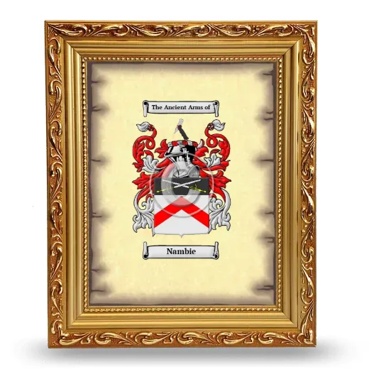 Nambie Coat of Arms Framed - Gold
