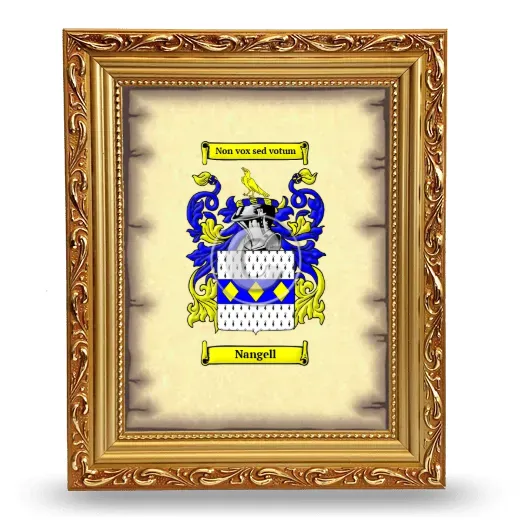 Nangell Coat of Arms Framed - Gold