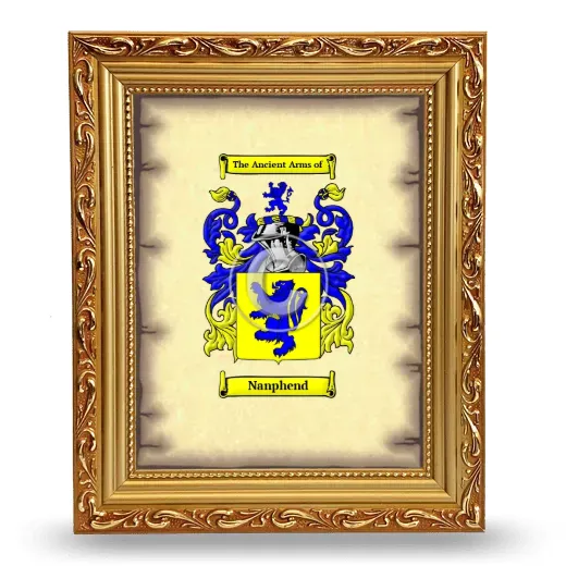 Nanphend Coat of Arms Framed - Gold