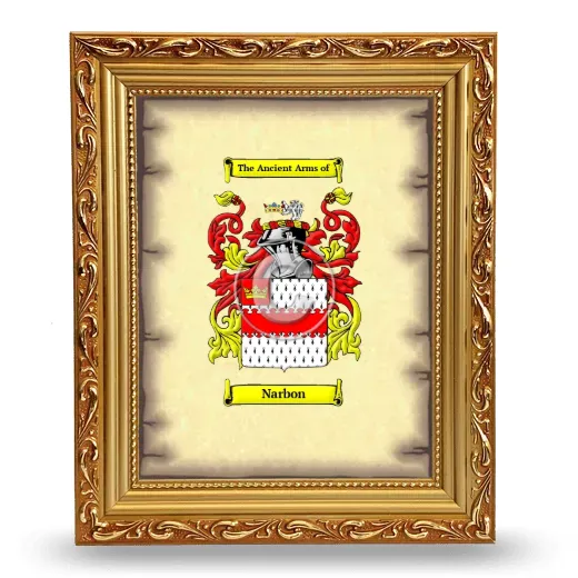 Narbon Coat of Arms Framed - Gold