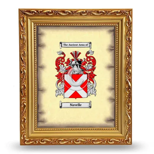 Navelle Coat of Arms Framed - Gold