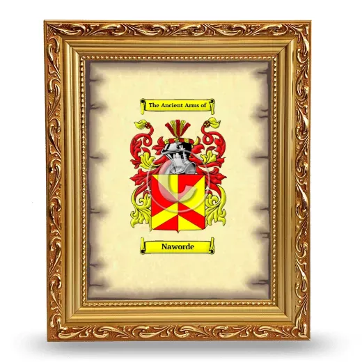 Naworde Coat of Arms Framed - Gold