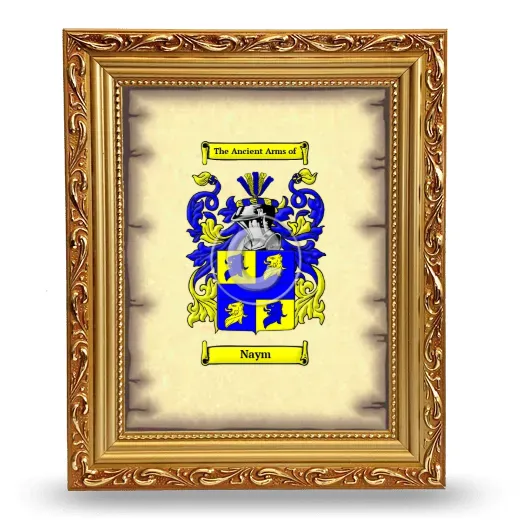 Naym Coat of Arms Framed - Gold