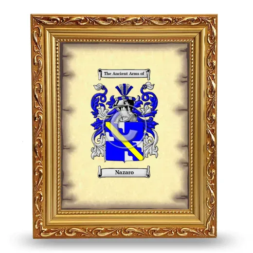 Nazario Coat of Arms Framed - Gold