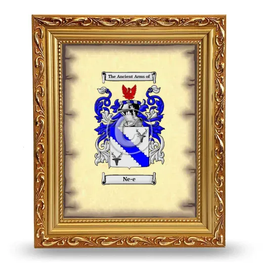 Ne-e Coat of Arms Framed - Gold