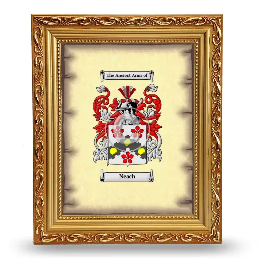 Neach Coat of Arms Framed - Gold