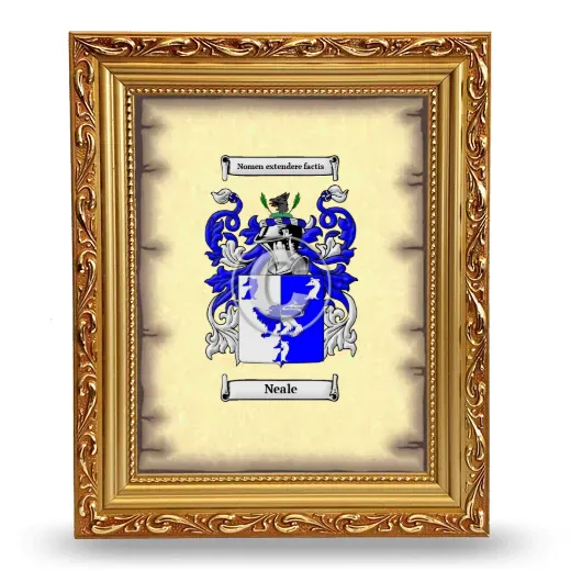 Neale Coat of Arms Framed - Gold
