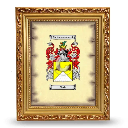 Nede Coat of Arms Framed - Gold