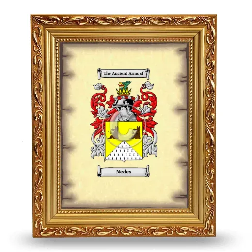 Nedes Coat of Arms Framed - Gold