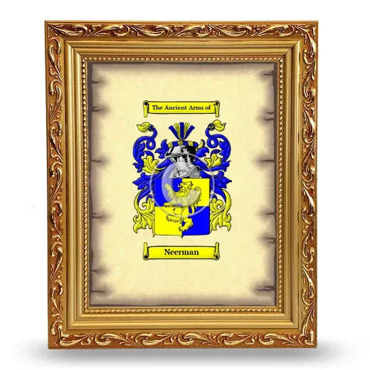 Neerman Coat of Arms Framed - Gold