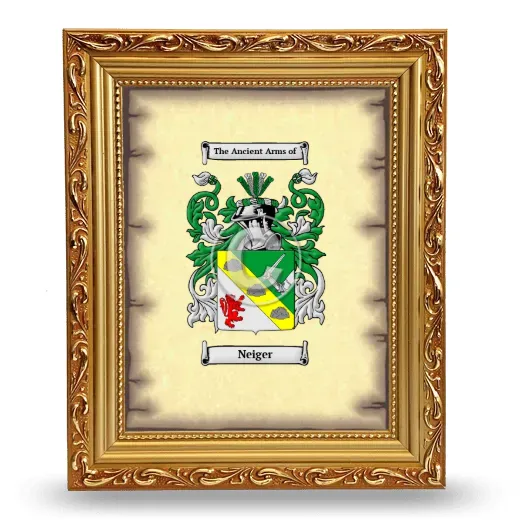 Neiger Coat of Arms Framed - Gold
