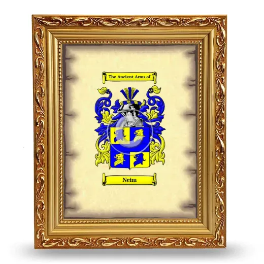Neim Coat of Arms Framed - Gold