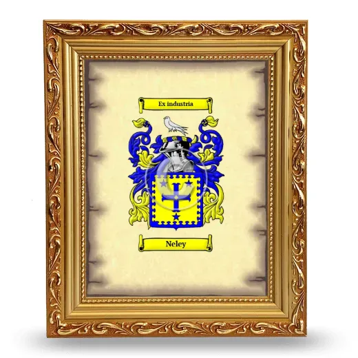 Neley Coat of Arms Framed - Gold