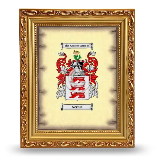 Nernie Coat of Arms Framed - Gold