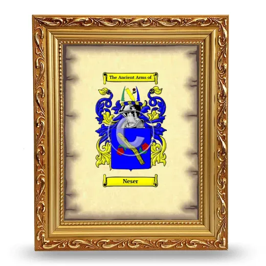 Neser Coat of Arms Framed - Gold