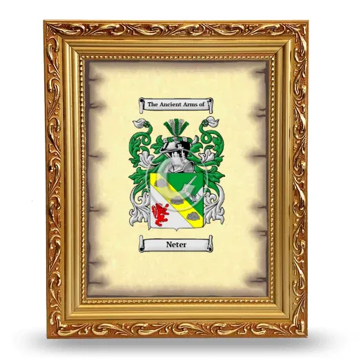 Neter Coat of Arms Framed - Gold