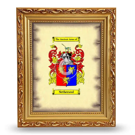 Netherseal Coat of Arms Framed - Gold