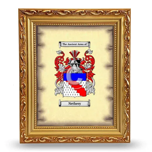 Nethery Coat of Arms Framed - Gold