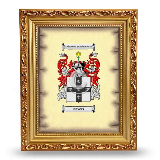 Nevers Coat of Arms Framed - Gold