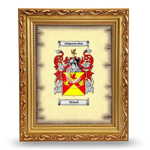 Newel Coat of Arms Framed - Gold