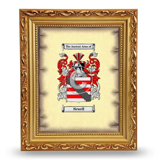 Newell Coat of Arms Framed - Gold