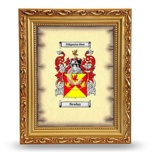 Newlay Coat of Arms Framed - Gold