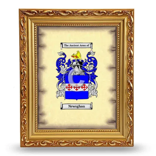 Newsghan Coat of Arms Framed - Gold