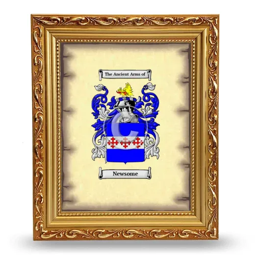 Newsome Coat of Arms Framed - Gold