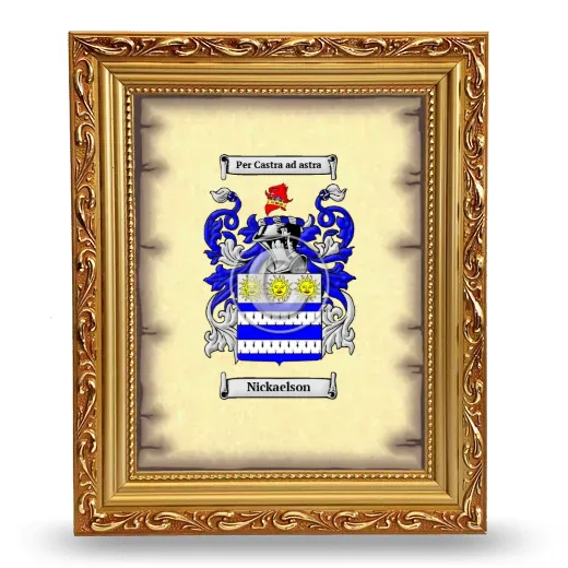 Nickaelson Coat of Arms Framed - Gold