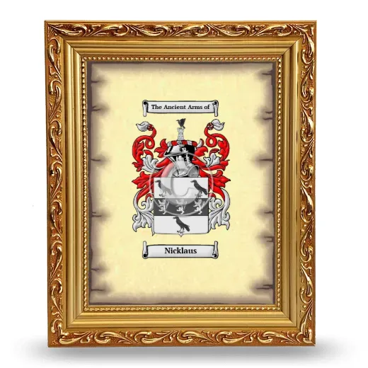 Nicklaus Coat of Arms Framed - Gold