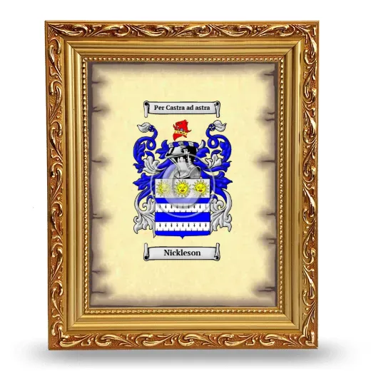 Nickleson Coat of Arms Framed - Gold