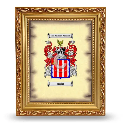 Night Coat of Arms Framed - Gold