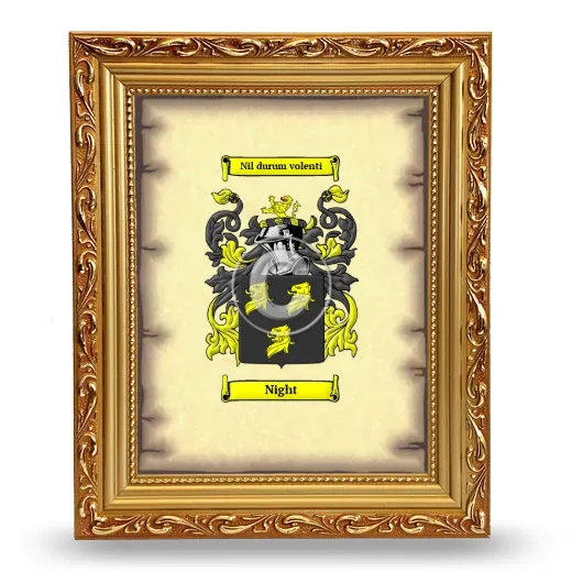 Night Coat of Arms Framed - Gold