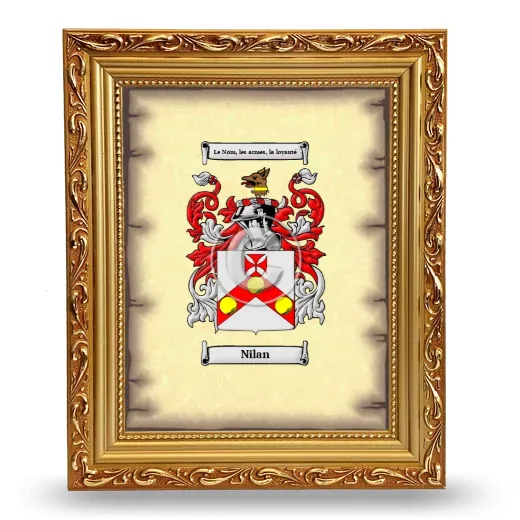 Nilan Coat of Arms Framed - Gold