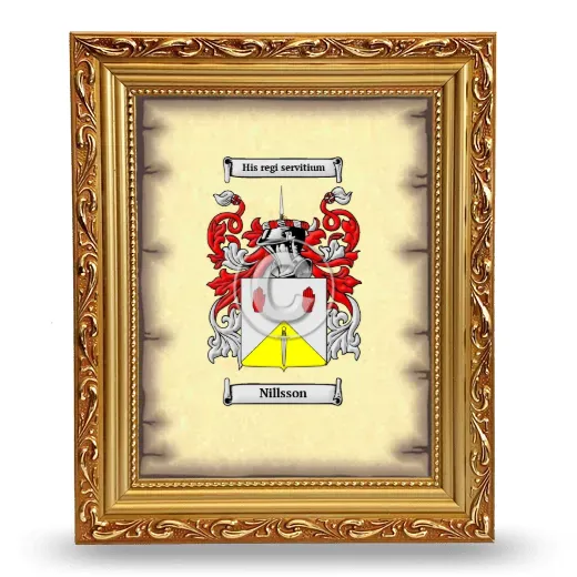 Nillsson Coat of Arms Framed - Gold
