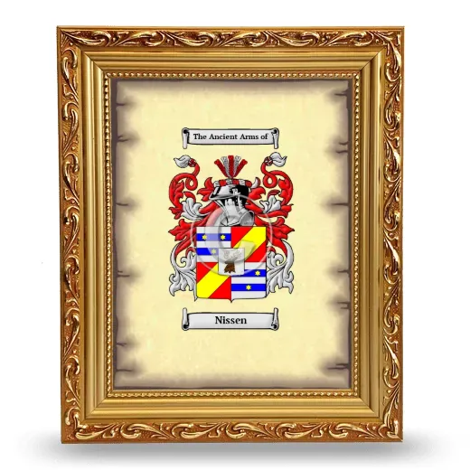 Nissen Coat of Arms Framed - Gold