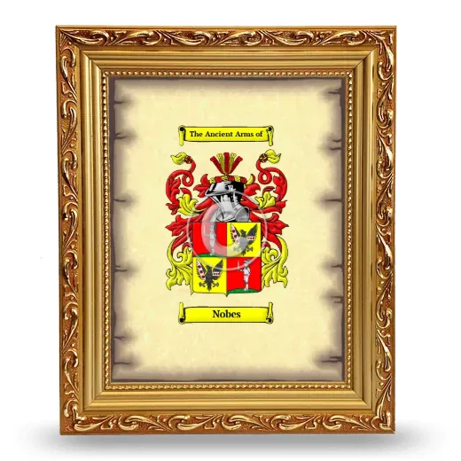 Nobes Coat of Arms Framed - Gold