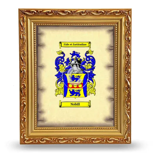 Nobill Coat of Arms Framed - Gold