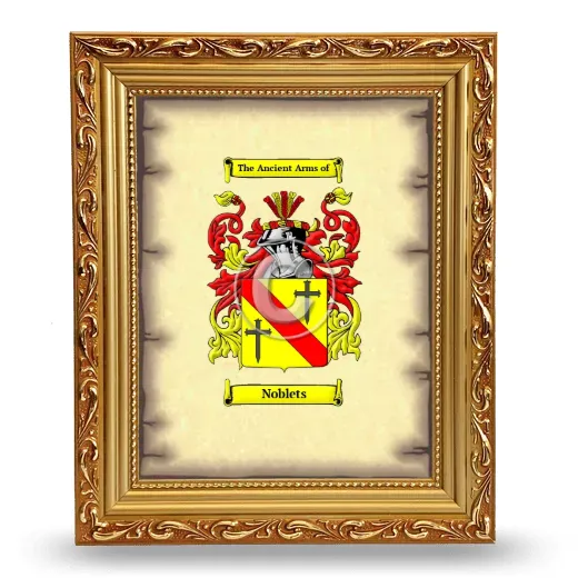 Noblets Coat of Arms Framed - Gold