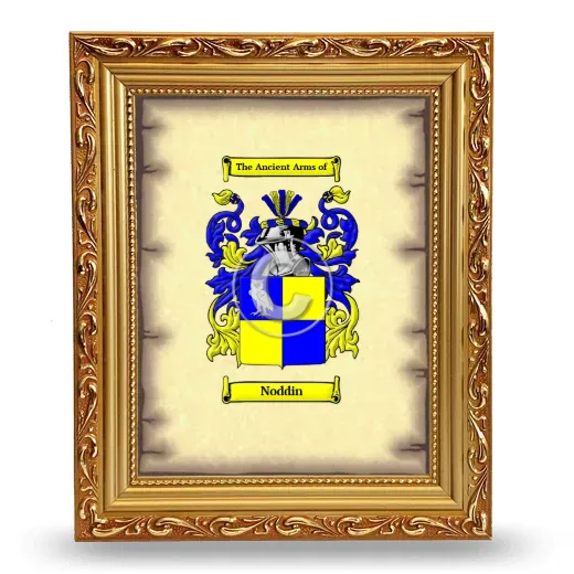 Noddin Coat of Arms Framed - Gold