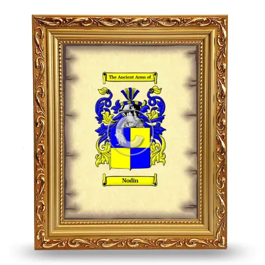 Nodin Coat of Arms Framed - Gold