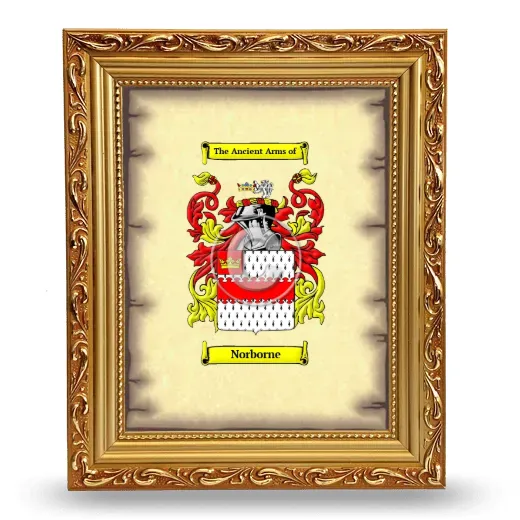 Norborne Coat of Arms Framed - Gold
