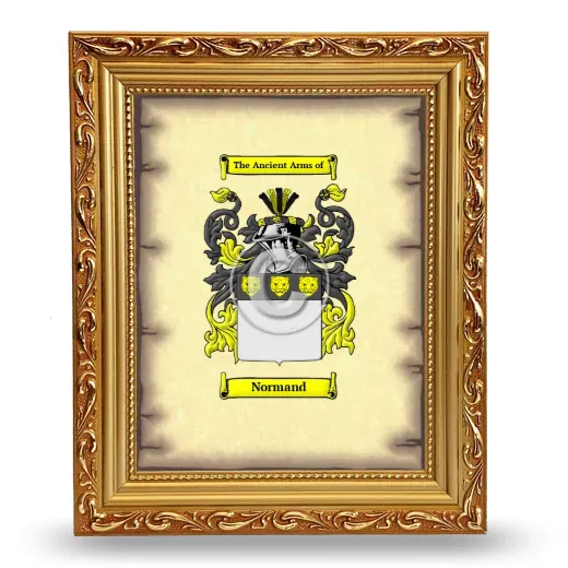 Normand Coat of Arms Framed - Gold