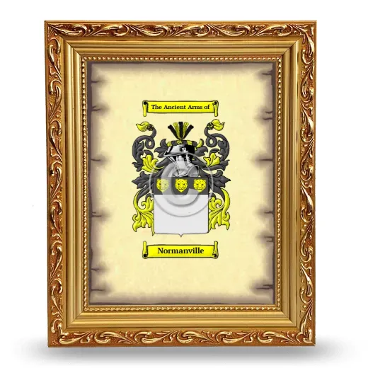 Normanville Coat of Arms Framed - Gold