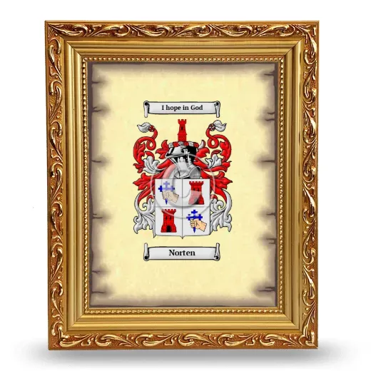 Norten Coat of Arms Framed - Gold