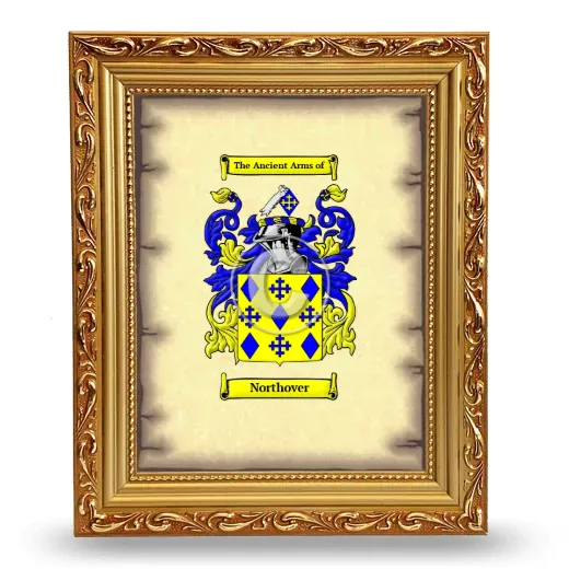 Northover Coat of Arms Framed - Gold