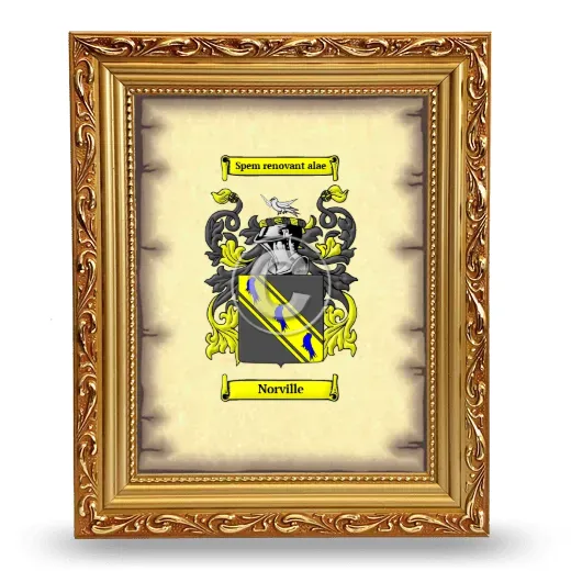 Norville Coat of Arms Framed - Gold