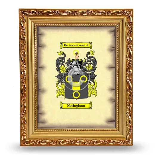 Notingham Coat of Arms Framed - Gold