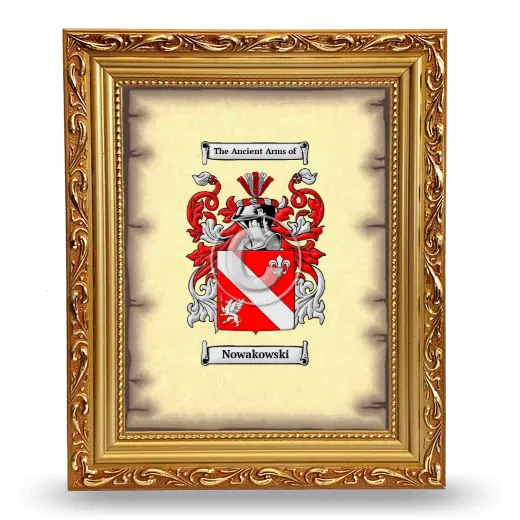 Nowakowski Coat of Arms Framed - Gold